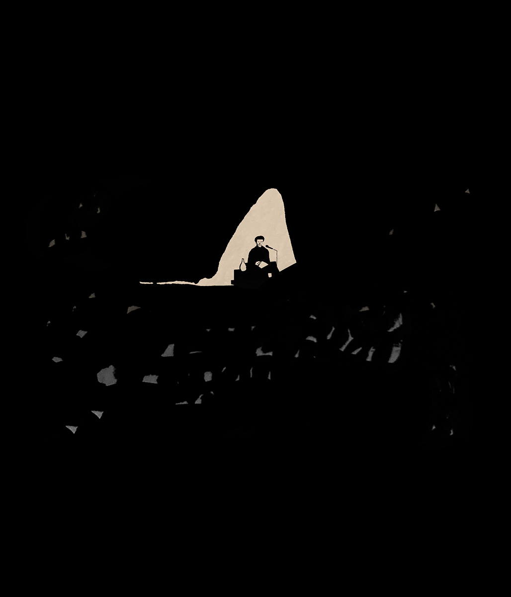 Lou Reed Reading on Stage Bitmap 2